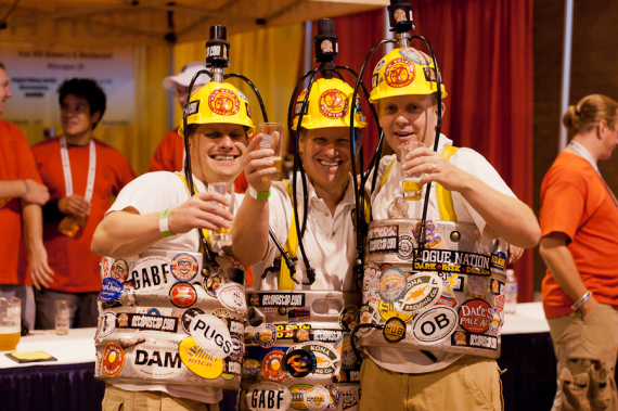 Guys dressed at kegs at GABF 2010